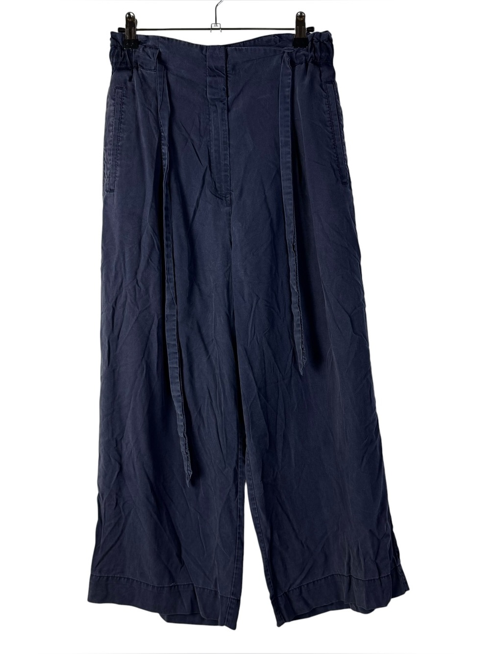 H&M Dark Blue‎ High Rise Wide Leg Lyocell Pants 6